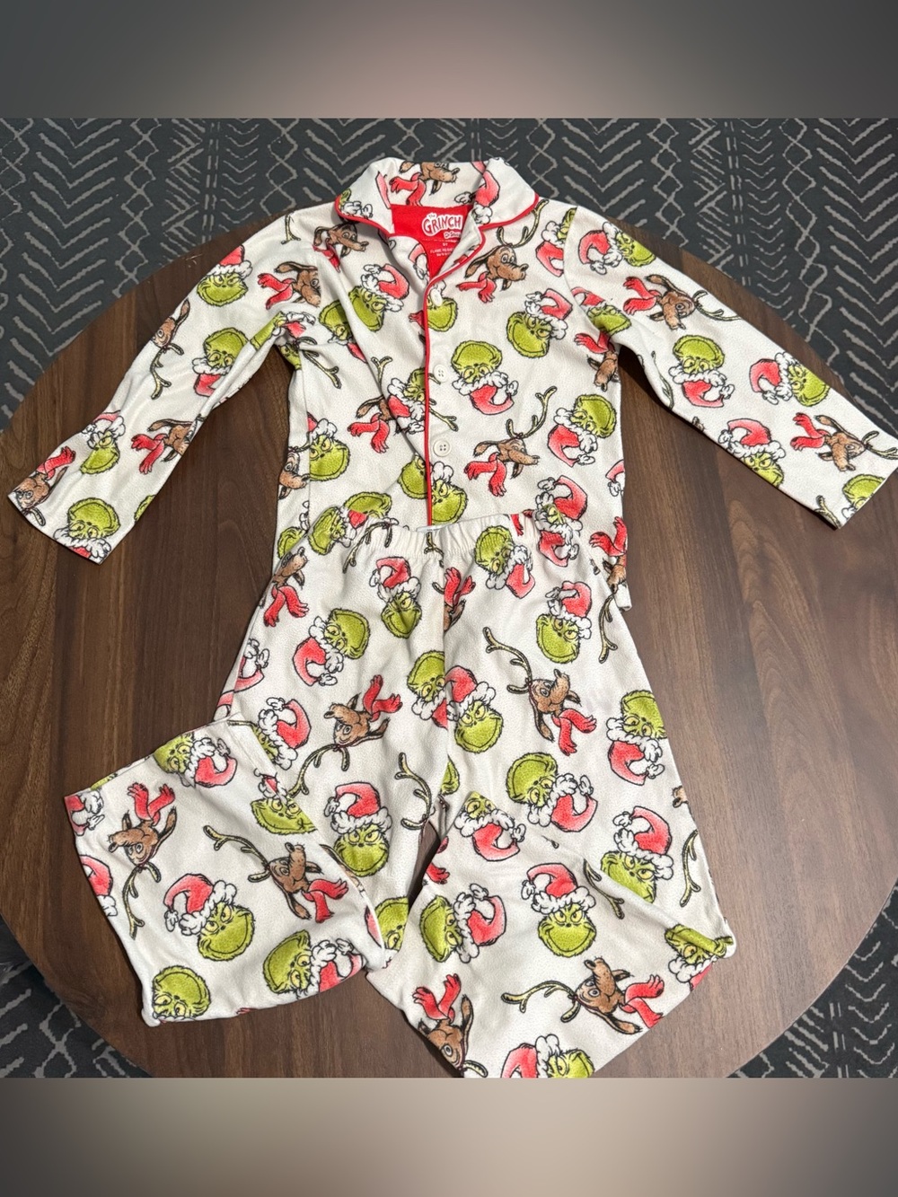 Kids grinch Christmas pajama set